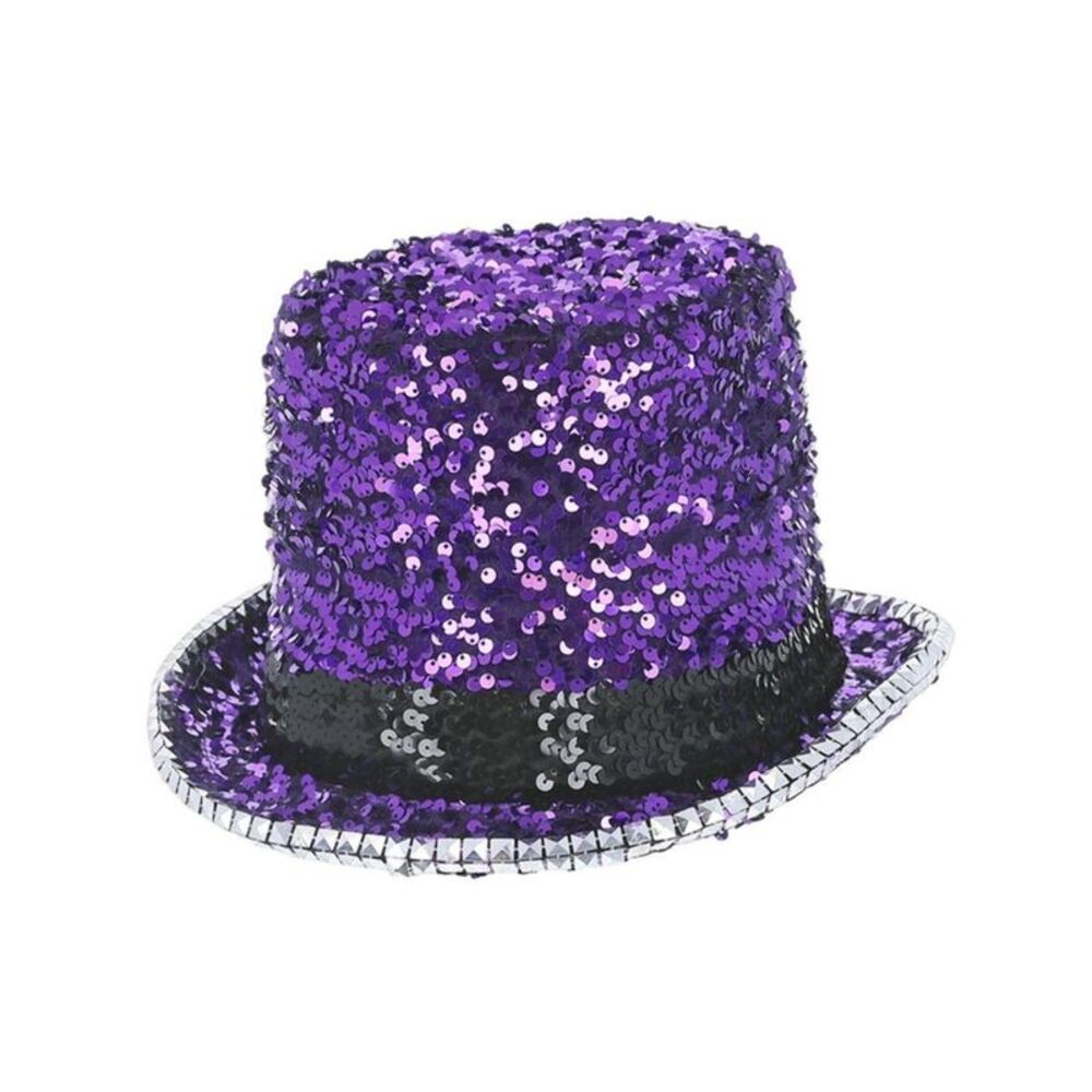 Fever Deluxe Sequins Felt Top Hat / Purple